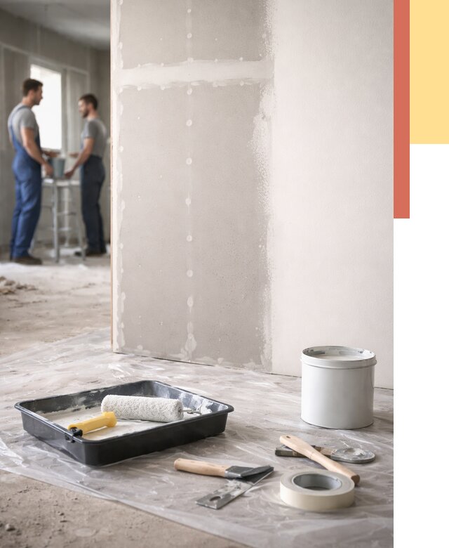 Покраска перегородок из гипсокартона в Борисоглебске от 4682 руб. под ключ | ОТДЕЛОЧНИК-Брс