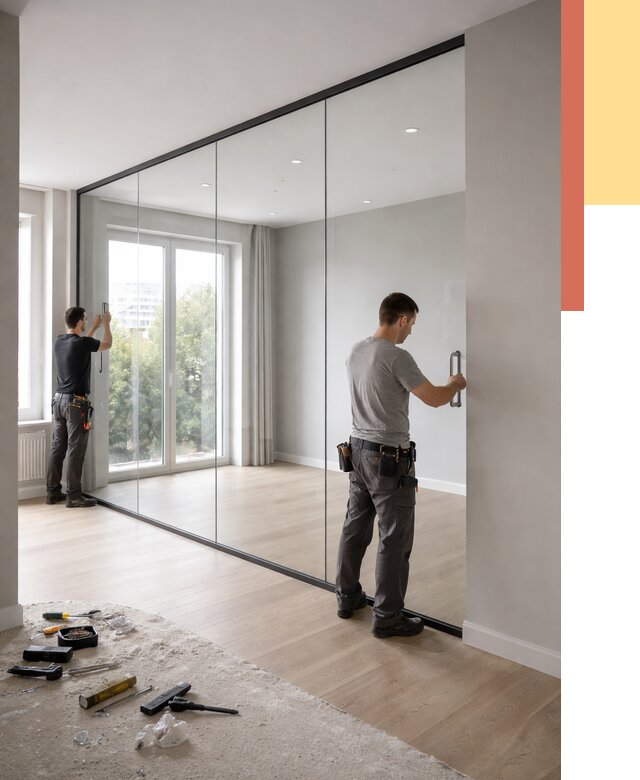 Изготовление стеклянных перегородок в Борисоглебске от 12849 руб. под ключ | ОТДЕЛОЧНИК-Брс