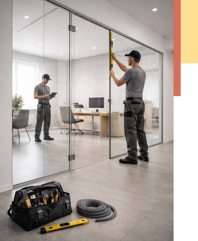 Цельностеклянные перегородки под ключ в Борисоглебске от 9884 руб. — монтаж и цены | ОТДЕЛОЧНИК-Брс