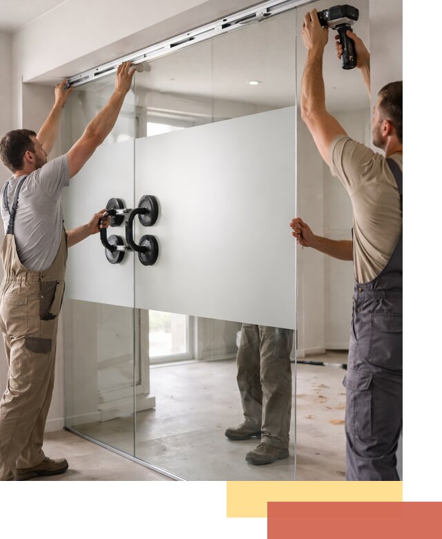 Матовые стеклянные перегородки под ключ в Борисоглебске