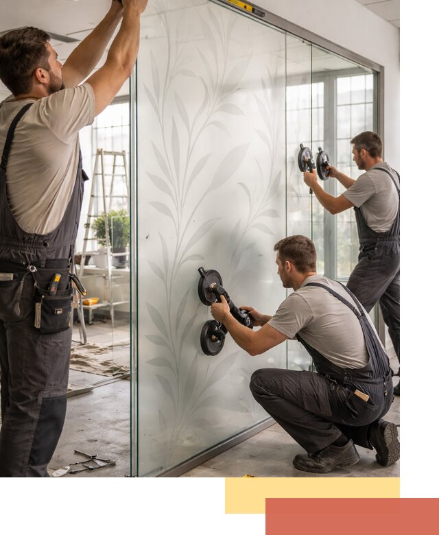 Стеклянные перегородки с рисунком на заказ в Борисоглебске