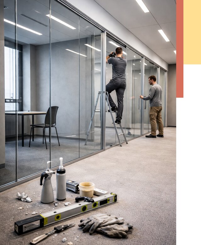 Стеклянные офисные перегородки в Борисоглебске от 8843 руб. — монтаж и установка | ОТДЕЛОЧНИК-Брс