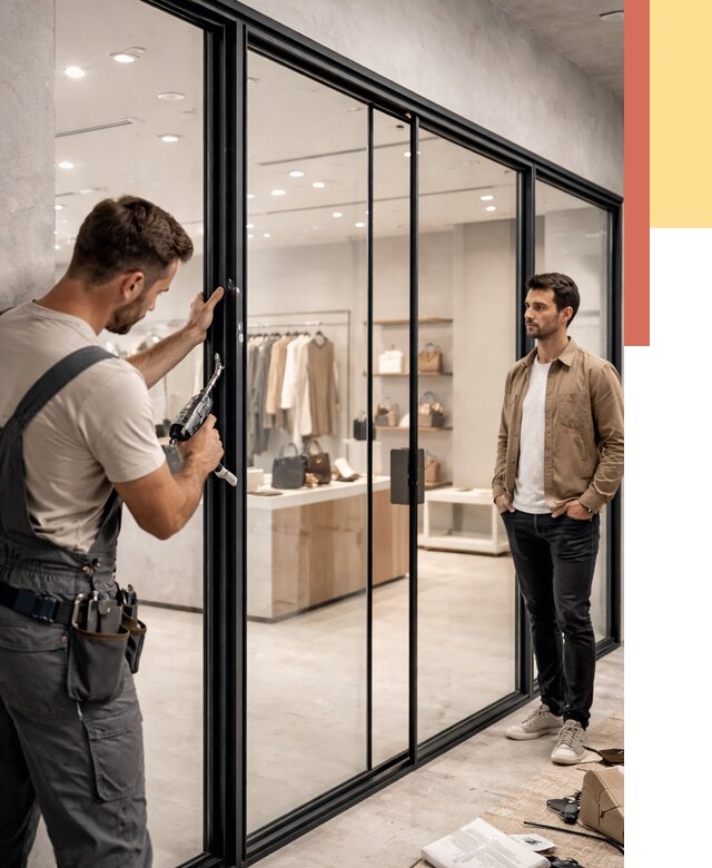 Стеклянные перегородки для магазинов в Борисоглебске от 8531 руб. под ключ | ОТДЕЛОЧНИК-Брс