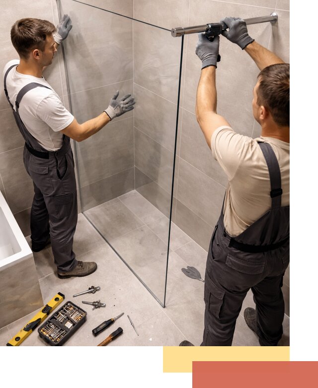 Стеклянные перегородки для душа в Борисоглебске — изготовление и монтаж