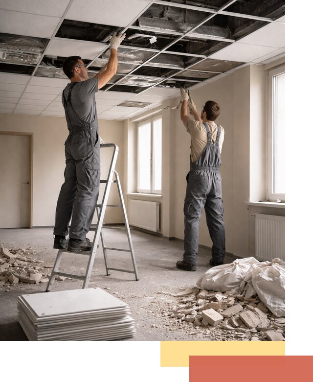 Демонтаж потолков Армстронг профессионально в Борисоглебске