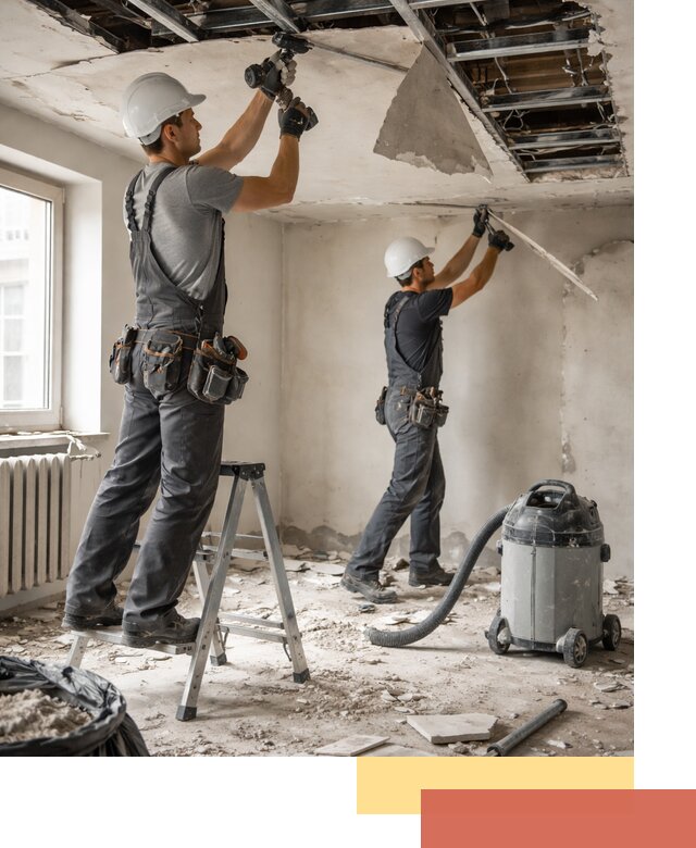 Демонтаж гипсокартонного потолка в Борисоглебске быстро и аккуратно