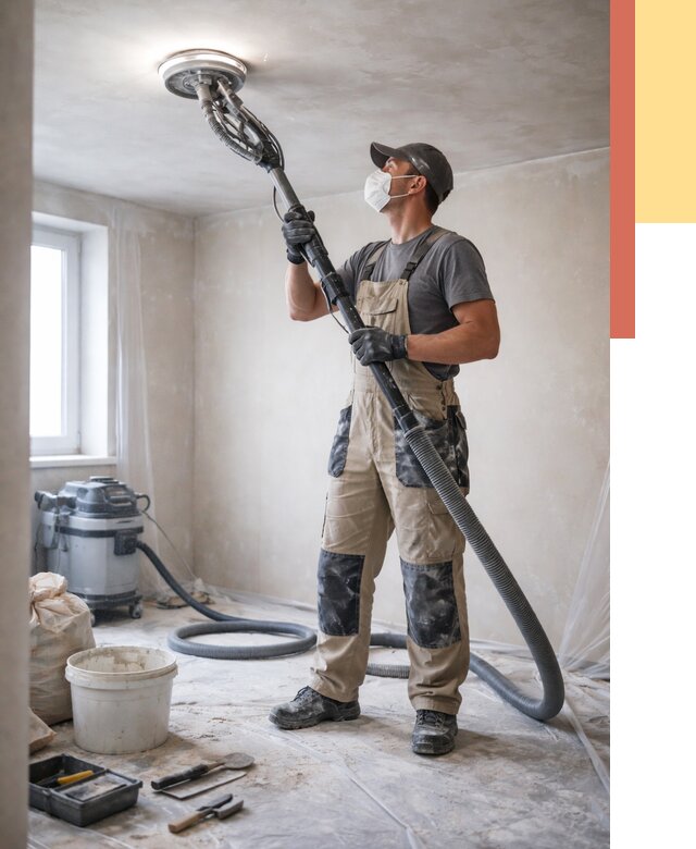 Шлифовка потолка в Борисоглебске от 3641 руб. — услуги шлифования потолка | ОТДЕЛОЧНИК-Брс