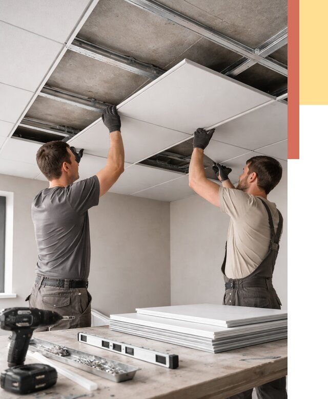 Монтаж кассетного потолка в Борисоглебске от 4682 руб/м2 — установка и сборка | ОТДЕЛОЧНИК-Брс