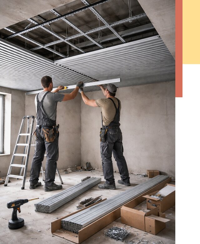 Монтаж реечного потолка в Борисоглебске от 4682 руб. под ключ | ОТДЕЛОЧНИК-Брс