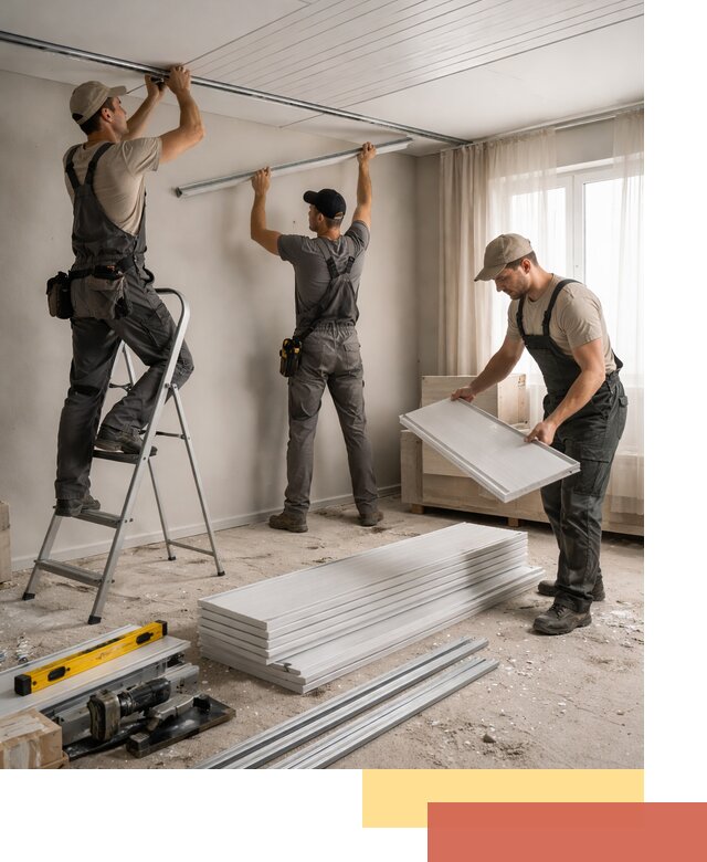 Монтаж потолка из ПВХ панелей в Борисоглебске оперативно и качественно