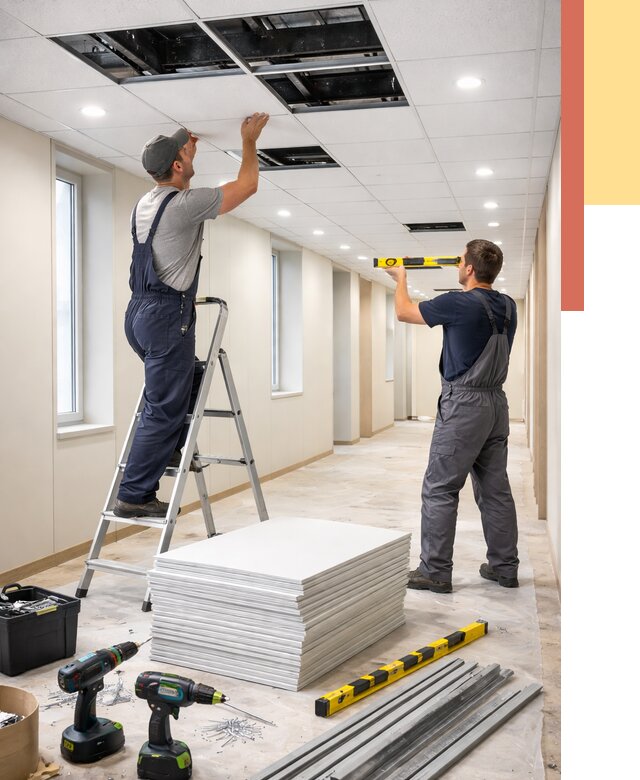 Ремонт потолка Армстронг в Борисоглебске от 4682 руб. — быстро и недорого | ОТДЕЛОЧНИК-Брс