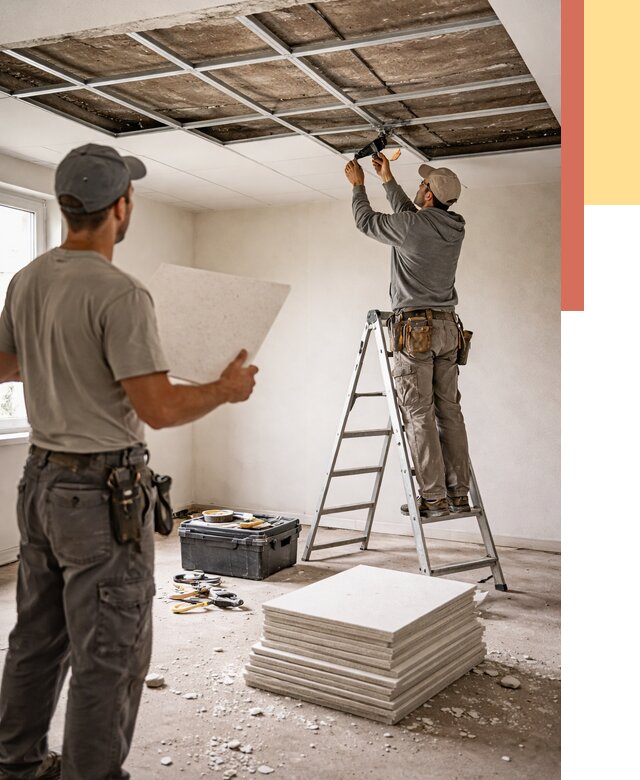 Замена плит подвесного потолка в Борисоглебске от 1821 руб. быстро и недорого | ОТДЕЛОЧНИК-Брс