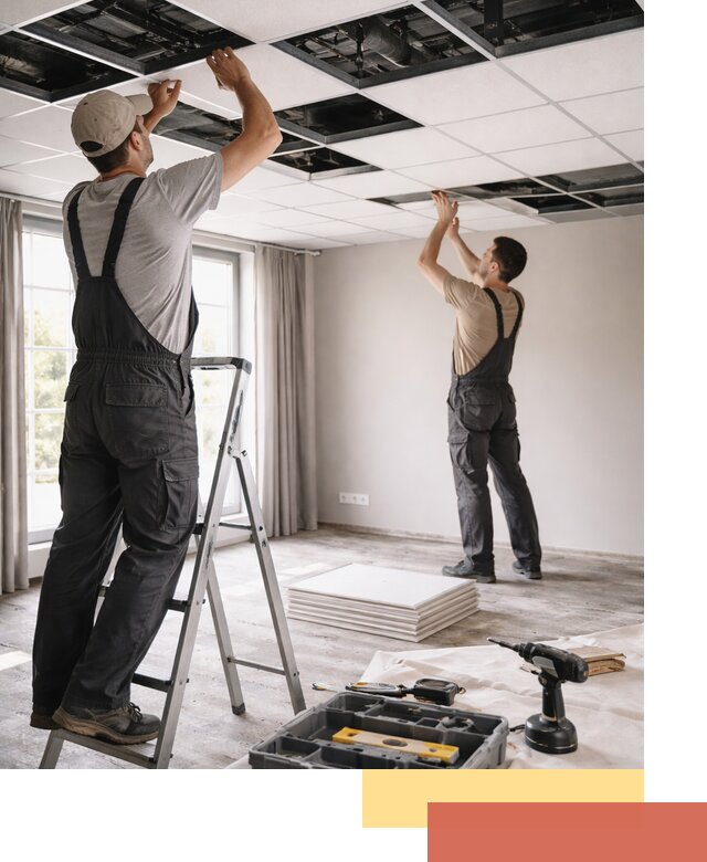 Замена плит подвесного потолка в Борисоглебске быстро и качественно