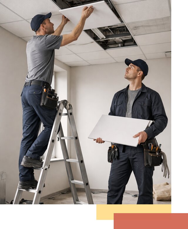 Обслуживание подвесного потолка в Борисоглебске — ремонт и чистка