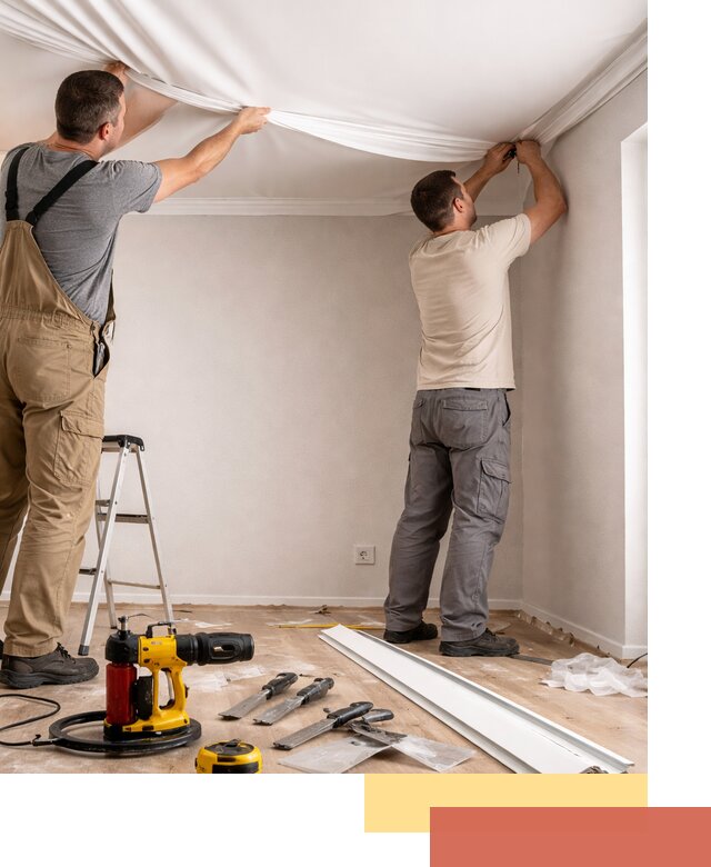 Монтаж ПВХ натяжного потолка в Борисоглебске качественно и быстро