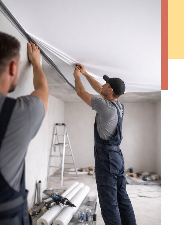 Монтаж матового натяжного потолка в Борисоглебске от 4682 руб./м² — быстро и недорого | ОТДЕЛОЧНИК-Брс