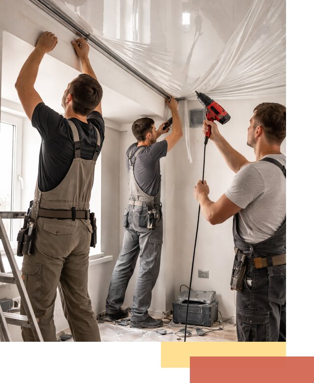 Монтаж глянцевого натяжного потолка в Борисоглебске быстро и качественно