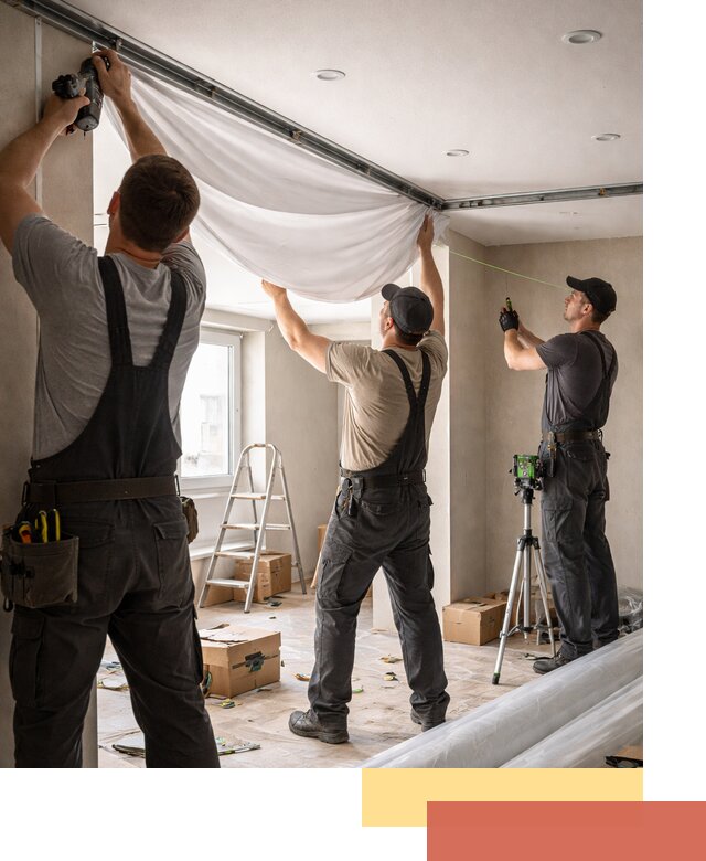 Монтаж парящего натяжного потолка под ключ в Борисоглебске