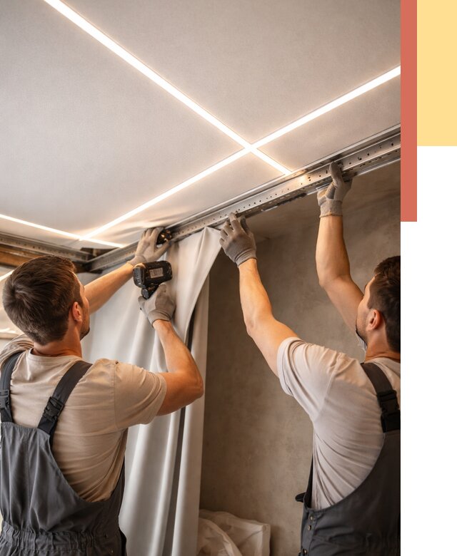 Монтаж натяжного потолка со световыми линиями в Борисоглебске от 1248 руб. | ОТДЕЛОЧНИК-Брс