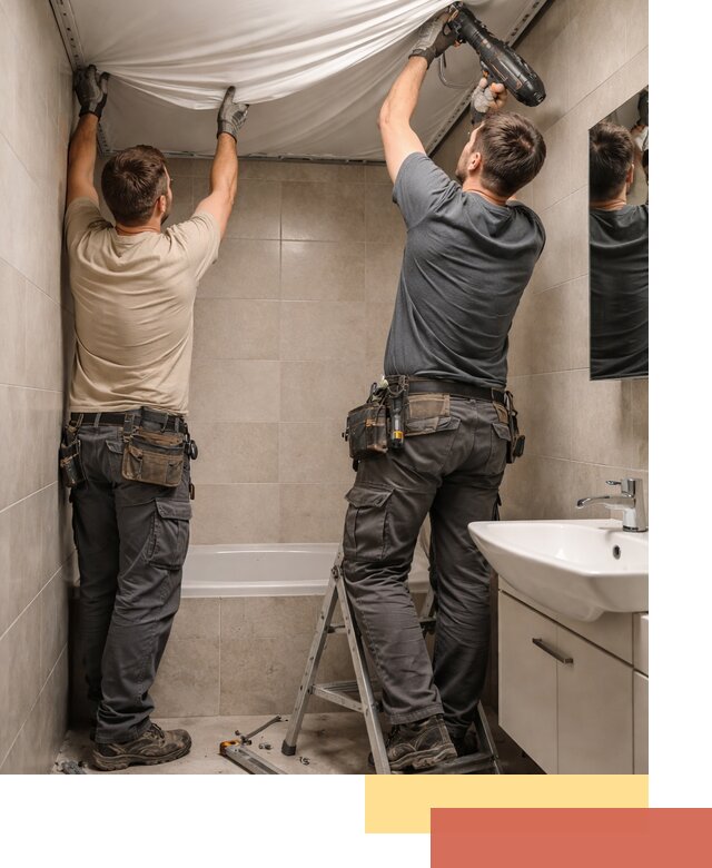 Монтаж натяжного потолка в ванной в Борисоглебске быстро и качественно