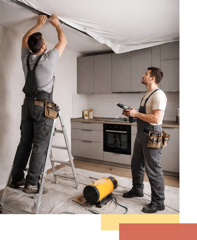 Монтаж натяжного потолка на кухне в Борисоглебске