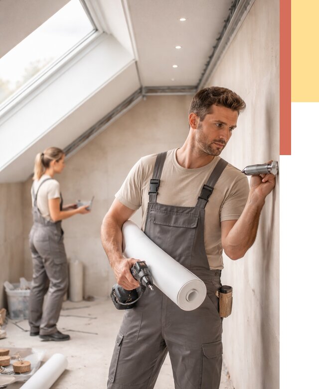 Монтаж натяжного потолка на мансарде в Борисоглебске от 3641 руб. | ОТДЕЛОЧНИК-Брс