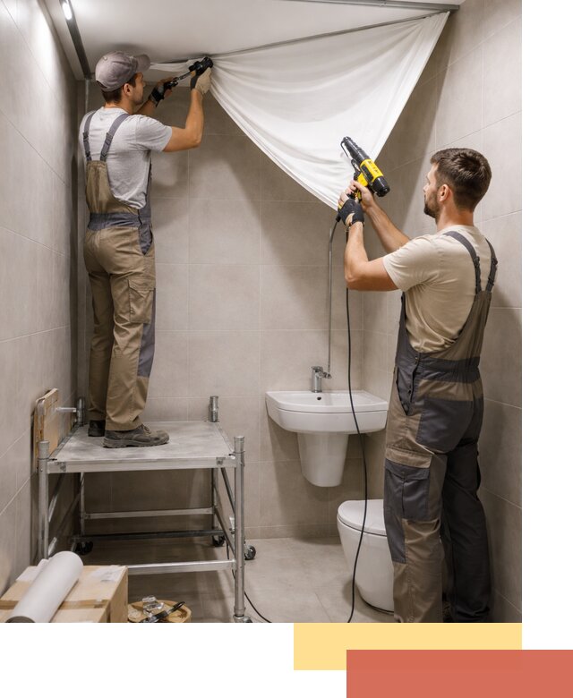 Монтаж натяжного потолка в санузле в Борисоглебске