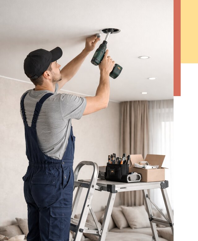 Установка и монтаж точечных светильников в натяжной потолок в Борисоглебске от 1873 руб. | ОТДЕЛОЧНИК-Брс