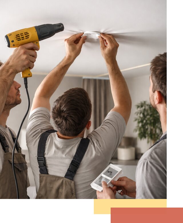 Ремонт прокола полотна натяжного потолка в Борисоглебске