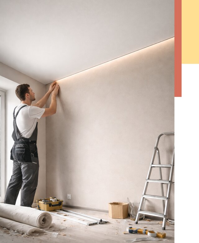 Теневые натяжные потолки в Борисоглебске от 8531 руб. под ключ | ОТДЕЛОЧНИК-Брс