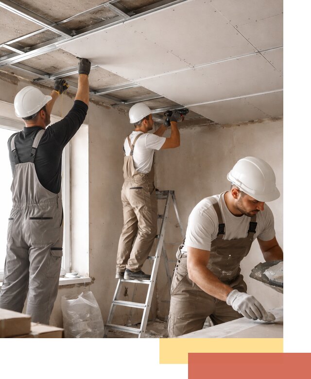 Одноуровневый потолок из гипсокартона в Борисоглебске — монтаж и отделка