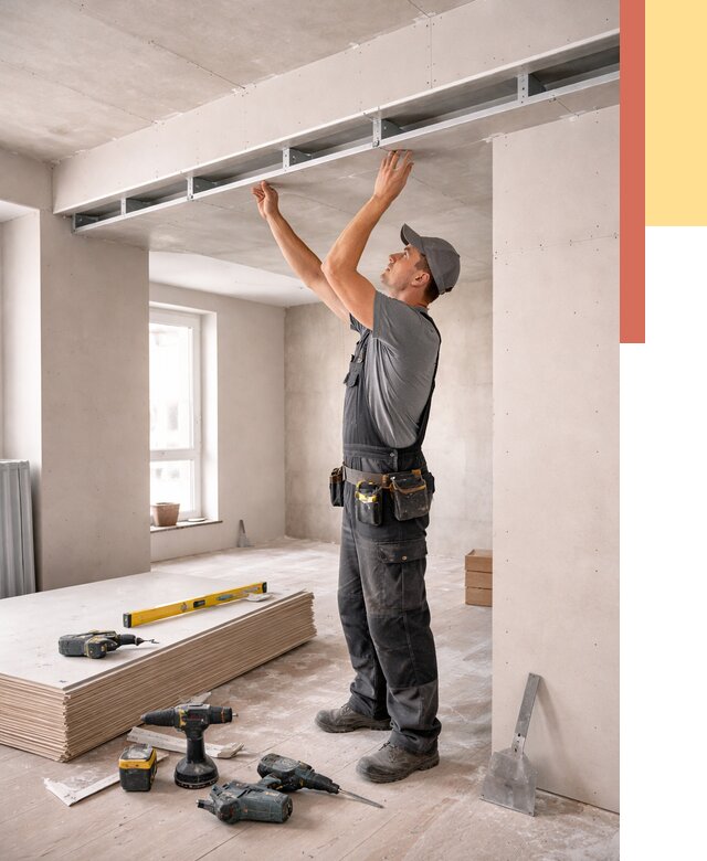 Потолок из гипсокартона с нишей в Борисоглебске от 1301 руб. под ключ | ОТДЕЛОЧНИК-Брс