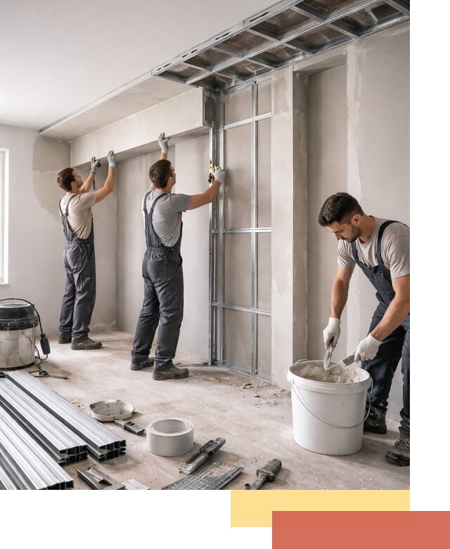 Монтаж потолка из гипсокартона с нишей в Борисоглебске