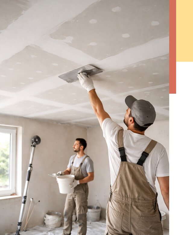 Шпаклевка потолка из гипсокартона в Борисоглебске от 3329 руб./м2 — услуги под ключ | ОТДЕЛОЧНИК-Брс