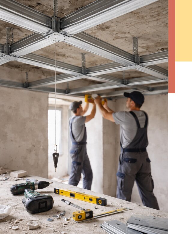 Монтаж каркаса потолка из профиля в Борисоглебске от 4682 руб. — услуги ОТДЕЛОЧНИК-Брс