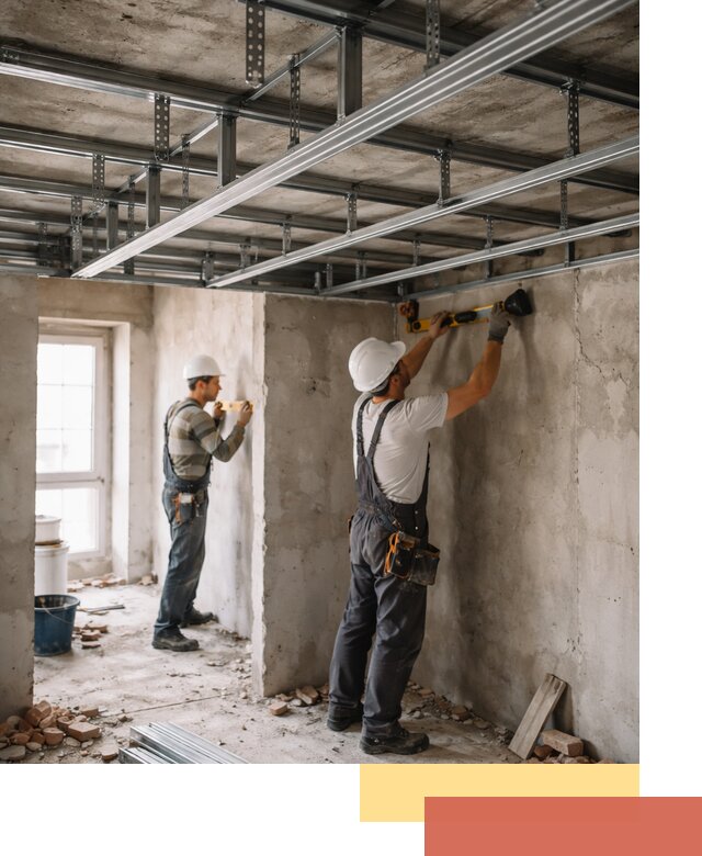 Монтаж каркаса потолка из профильного профиля в Борисоглебске