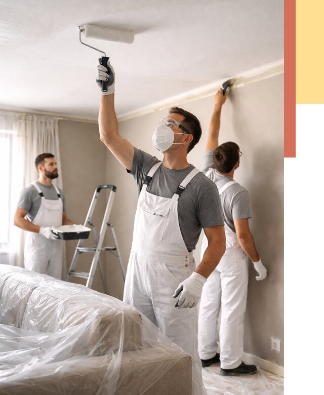 Покраска потолка водоэмельсионной краской в Борисоглебске от 2289 руб/м² — услуги под ключ | ОТДЕЛОЧНИК-Брс