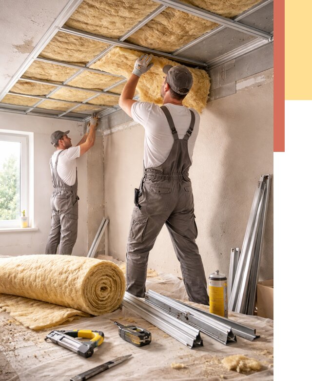 Утепление потолка в Борисоглебске от 7491 руб/м2 — недорого, быстро, под ключ | ОТДЕЛОЧНИК-Брс