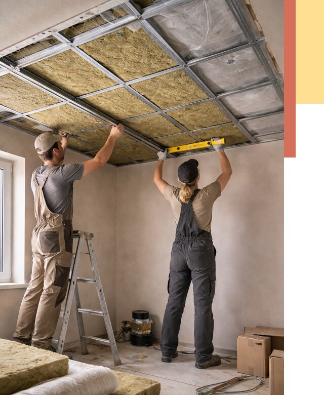 Шумоизоляция потолка в Борисоглебске от 1301 руб. под ключ — услуги ОТДЕЛОЧНИК-Брс